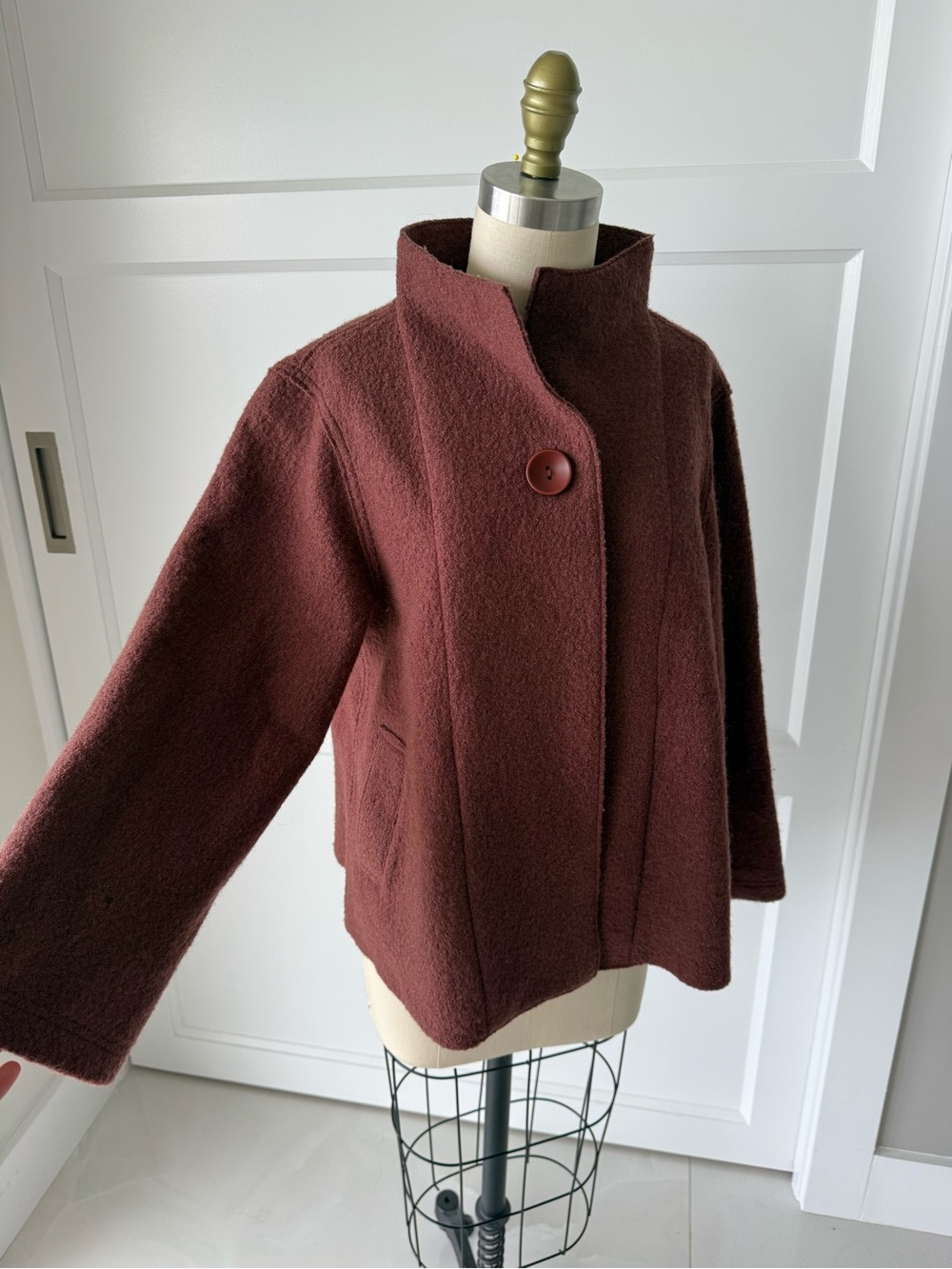 J-Jill funnel neck Boiled Wool Jacket